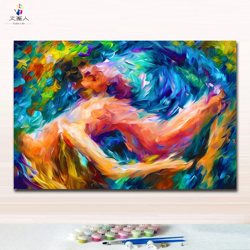 7366 Passion lovers Diy картины раскраска картины по номерам на холсте Кандинский абстрактный танго танец произведение искусства ручной работы для hoom Декор - Цвет: 7366 Passion lovers