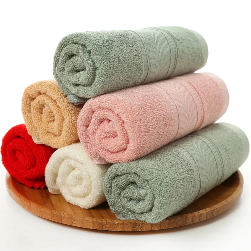 100% Bamboo Towels Soft Face Bath Towel Set Thick Solid Color Herringbone Pattern Bamboo Fiber Bathroom Towels for Adults