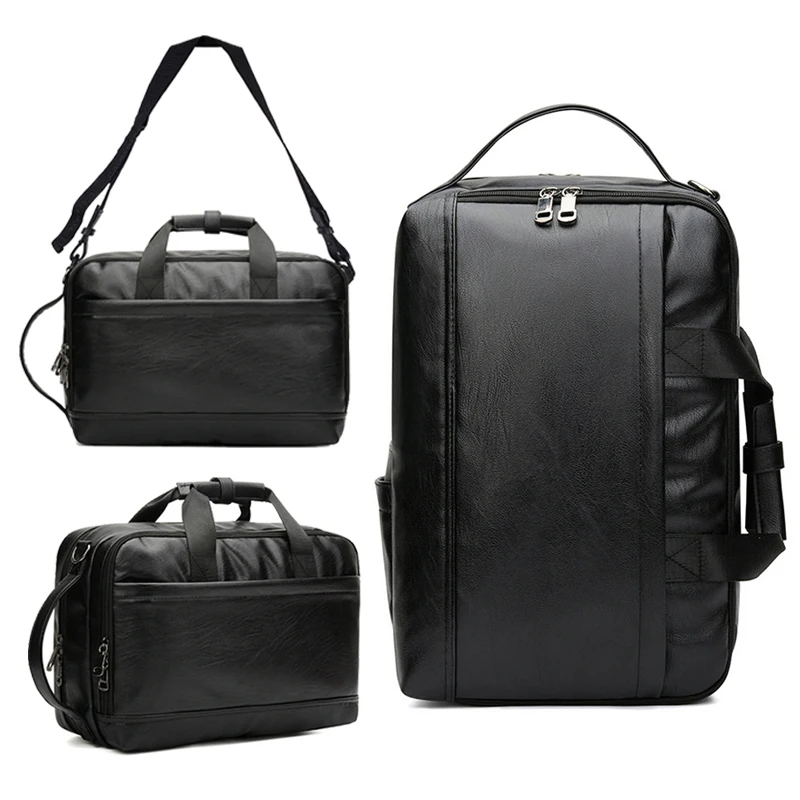 

Shoulder Backpack Laptop Leather Bag Men Bapack Travel Waterproof Bags PU Leather Backpacks 15.6 Notebook Mochila Back Pack Bags