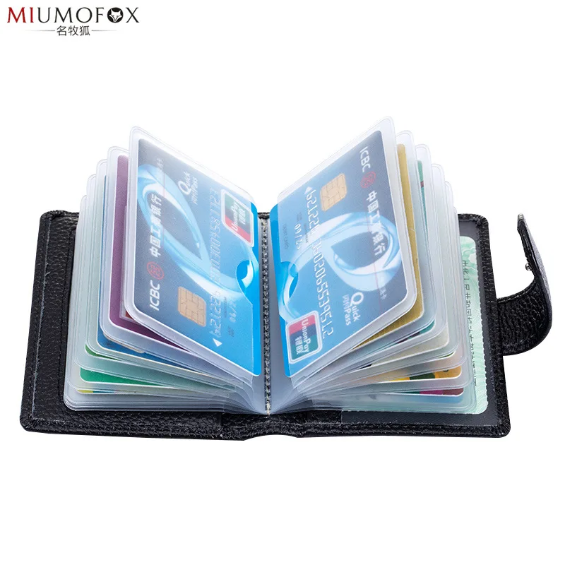 

Genuine Leather RFID Card Sleeve Wallet Men's Women's Document Package-Style Antimagnetic Bank Card Package Anti-Scanning