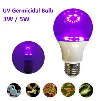 

UV Germicidal Bulb 3W / 5W E27 UVC Deodorizing And Deodorizing Disinfecting Bulb Lamp Home Disinfection Safety UV Light Bulb