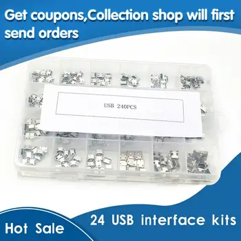 

Micro USB connector 24 models charging port for Samsung/Moto/SONY/HTC/ZTE/Huawei/Xiaomi/Lenovo mobile,tablet GPS 240pcs/set