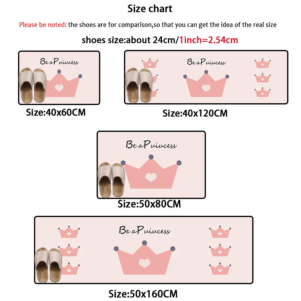 Домашний декор, простая стильная розовая Корона, коврик 40 см X 60 см, коврик на кухню, рождественские украшения для дома, полиэстер