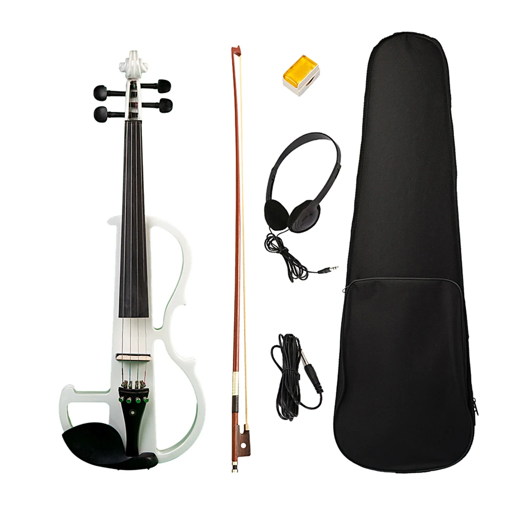 

Exquisite Solid Wood 4/4 Electric Violin with Storage Bag Bow Rosin Headphone