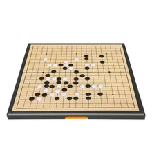 

Portable Go Game With Single Convex Magnetic Plastic Stones Set Weiqi Chess Board Foldable Design For Party Travel Fishing