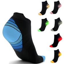 1 пара беговых хлопчатобумажных компрессионных носков для активного отдыха и велоспорта, дышащие баскетбольные Лыжные носки, теплые носки