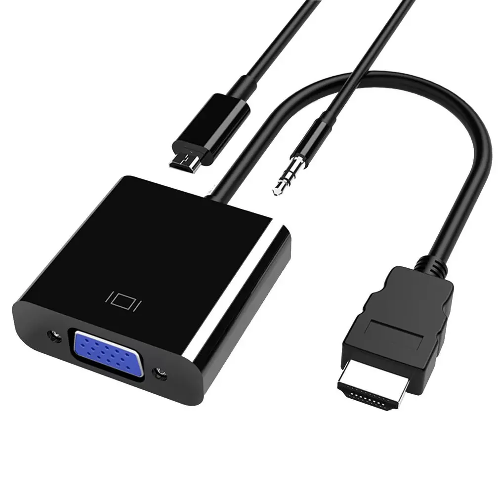 Адаптер hdmi-vga кабель конвертер HDMI VGA кабель Поддержка 1080P с аудио кабелем для HD tv xbox PS3 PS4 ноутбука ТВ коробка