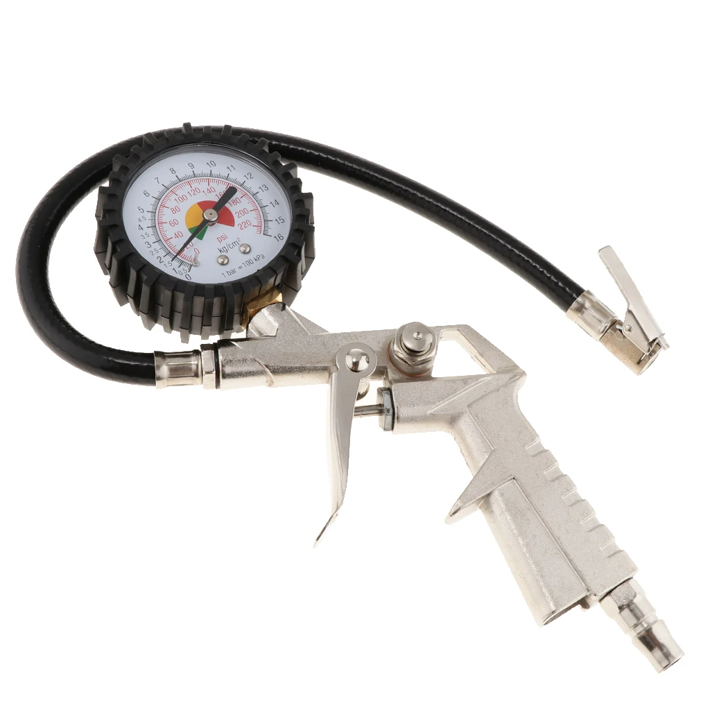 0-220PSI Car Motorcycle Truck Digital Tire Inflator Gun Pressure Gauge Kit Deflation, Inflation and Tire Testing Functions