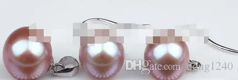 Набор 8 мм Южное море натуральный круглый идеальный розовый жемчуг серьги кулон