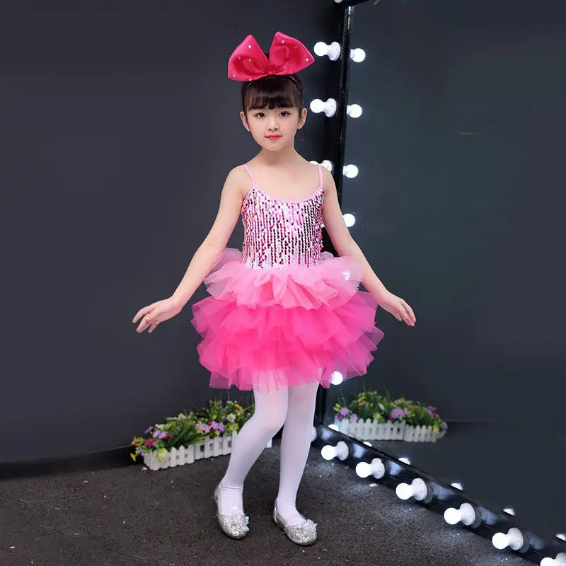strap pink Пушистый костюм для девочек голубого и желтого цвета; платье для дня рождения; разноцветная юбка-пачка из тюля; нарядное платье с цветочным узором для маленьких девочек; Новинка - Цвет: strap pink