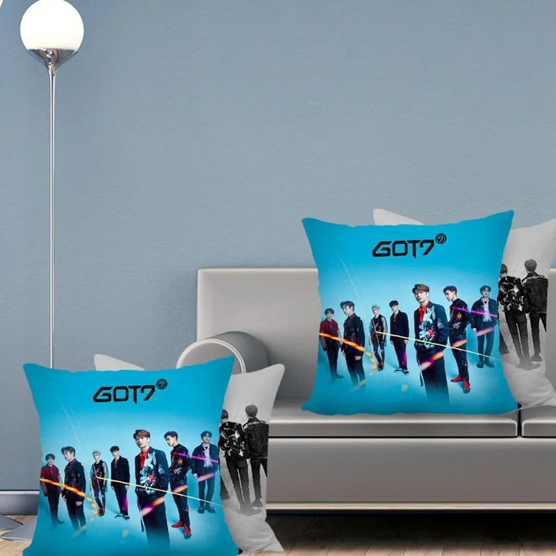 

Got7 Pillow Case For Home Decorative Pillows Cover Invisible Zippered Throw Pillowcases 40x40cm