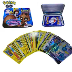 TAKARA TOMY – boîte à cartes Pokemon, boîte en fer, épée et bouclier, jeu de combat, dessin animé, cartes de loisirs, jouets pour enfants, cadeaux, 40 pièces/ensemble 