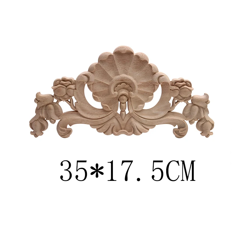 C198-3 Wood Applique Onlay Wood Decal Rubber Wood Corner Walls Decor Unpainted Antique Wood Figurines Wood Mouldings Exquisite NEW - Цвет: C198-3