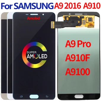 

Original AMOLED For SAMSUNG GALAXY A9100 A9 Pro A9 2016 A910F LCD Display Touch Screen Digitizer Assembly For SAMSUNG A910 LCD