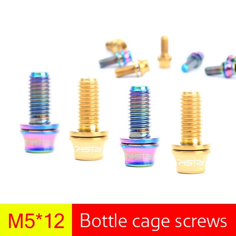 Bike Bottle Cage Bolt Titanium Bike Bottle Holder Screw Cycling Accessories Bicycle Water Cage RISK M5x12mm