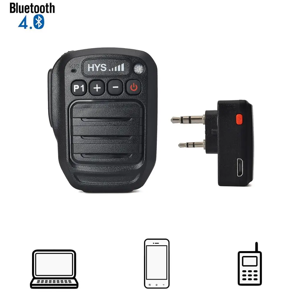 HYS беспроводной Bluetooth ручной динамик микрофон плеча Микрофон для BaoFeng UV 5R 5RA 82 UV5RE