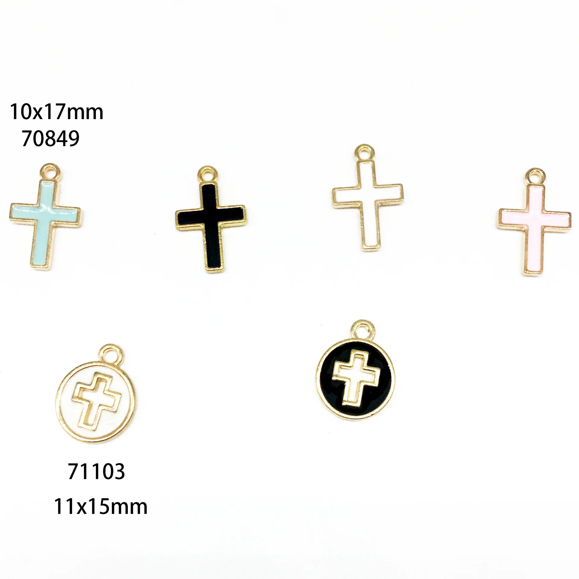 

30pcs/lot Candy Color Cross Oil Drop Charms DIY Bracelet Necklace Making Pendant For DIY Handmade Jewelry