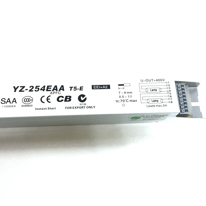 3AAA YZ-254EAA 220-240V 2*54 Вт T5 электронные балласты для T5 Хо флуоресцентная лампа в виде трубки аквариумная лампа, получившая сертификат Европейского выпрямителя