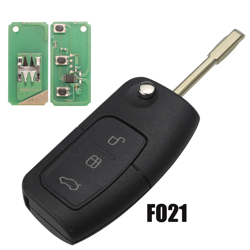 original F021 Jingyuqin Складной Корпус для дистанционного ключа Крышка для Ford Fiesta Focus 2 Ecosport Kuga Escape C Max Ka 3 кнопки брелок HU101/FO21 - Цвет: original F021