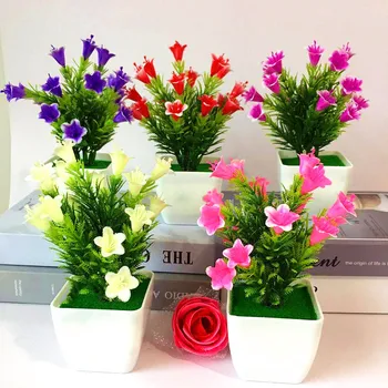 Artificial Lily Flower Pinecone Potted Plants (With Pot)