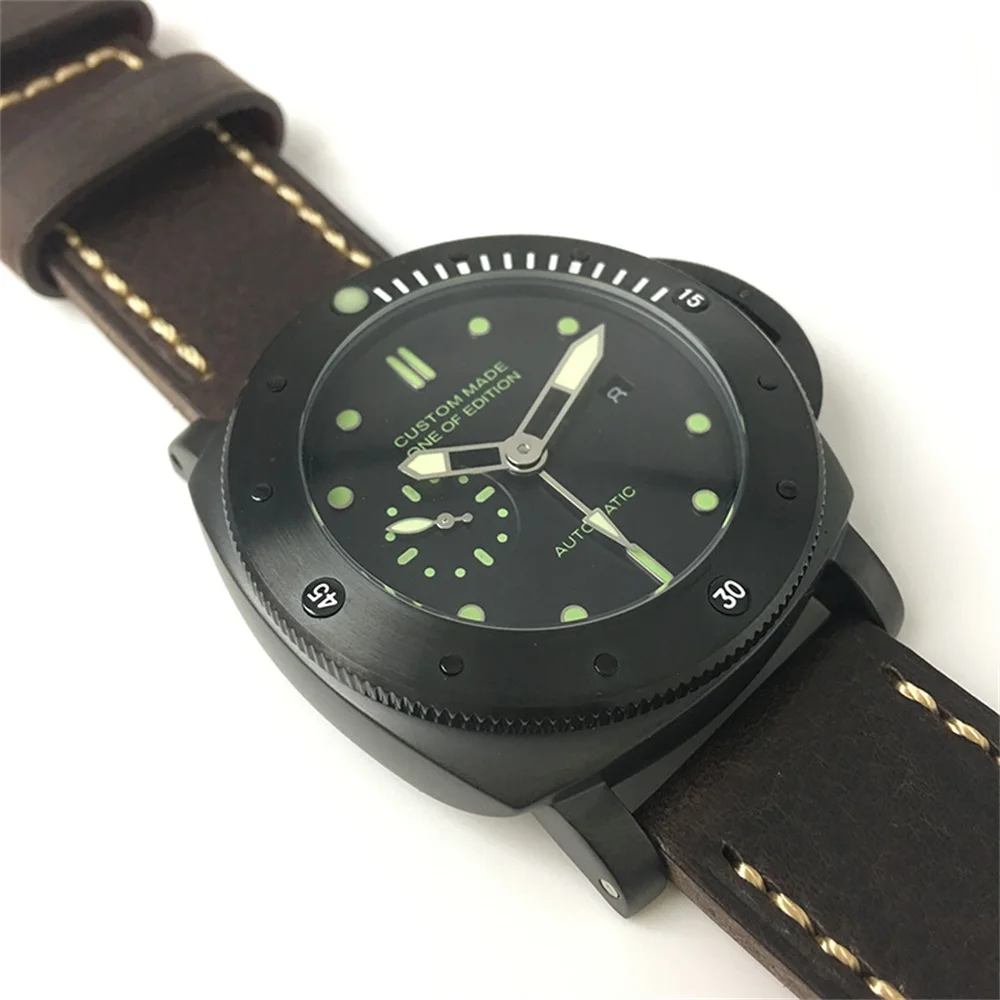 47mm automatic mechanical watch men's GMT watch stainless steel case luxury brand waterproof luminous men's watch P08