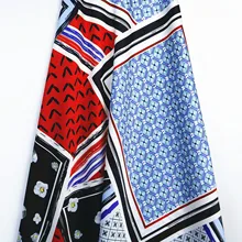 Классический геометрический узор Двусторонняя саржа сатин ткань новая цифровая печать Весна и лето женская одежда ткани