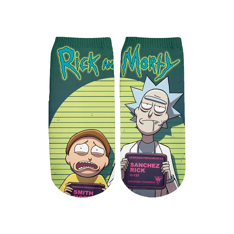 PLstar Cosmos/Новинка года; милые короткие носки с 3D принтом с героями мультфильмов Rick and Morty для мужчин и женщин; корейские носки в стиле Харадзюку; WZ = 2225