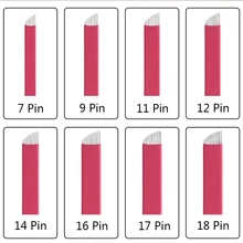 500 шт./лот 9 11 12 14 16 18 штифтов u-образной формы Lamina Nano Blade Премиум 0,25 мм Перманентный макияж микроблейдинг иглы для ручки Tobori