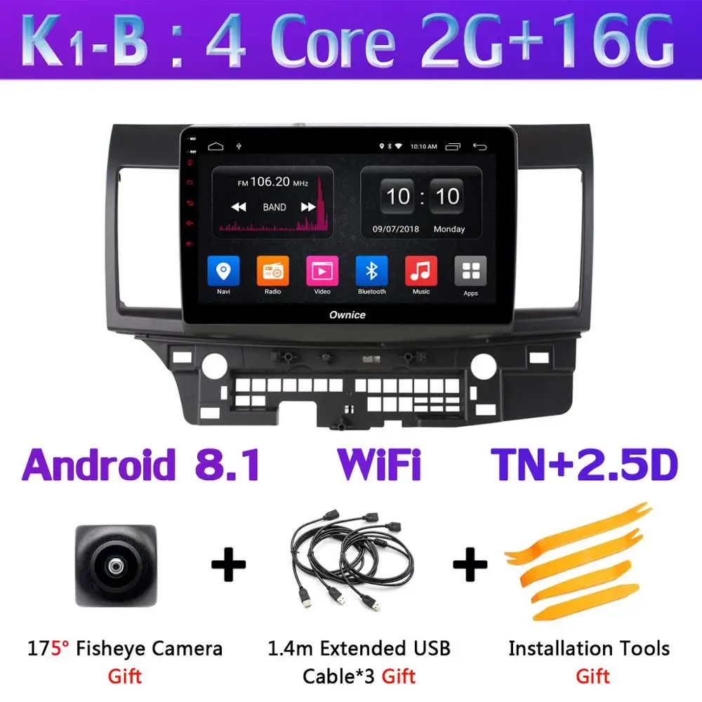 K1-B Панорамная камера на 360 ° Android 9,0 8 ядерный 4G+ 64G gps Navi Радио CarPlay DSP плеер для Mitsubishi Lancer EX 10 CY 2010 - Цвет: K1-B