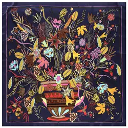 New Large Square Silk Scarf Women Shawls Flower Print Pattern Scarves 130*130CM Foulards Femme Echarpes Wrap Wholesale