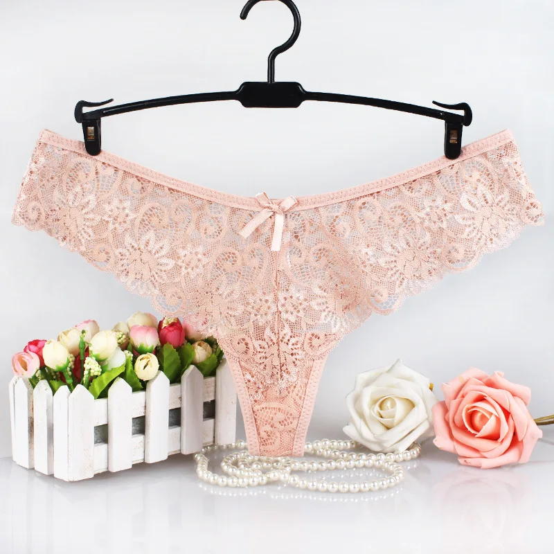 

5pcs/set Lace Panties Female Sexy Bowtie Floral Women Lingerie Breathable Briefs Low Waist Transparent Underwear