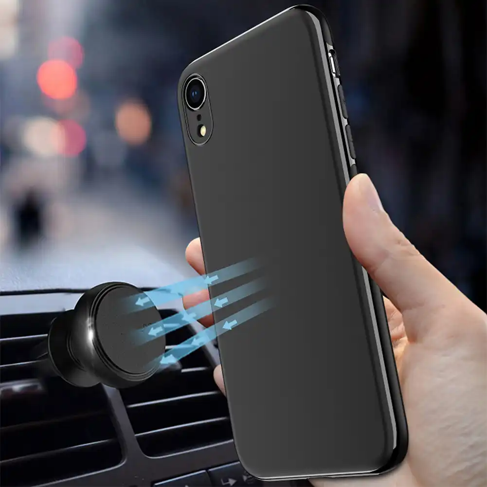 車ホルダーiphone 5 12ミニse 2 12 11プロマックスシリコーンマグネットバックケースiphone Xr Xs Max X 8 7 6sプラス 電話用緩衝材 Aliexpress