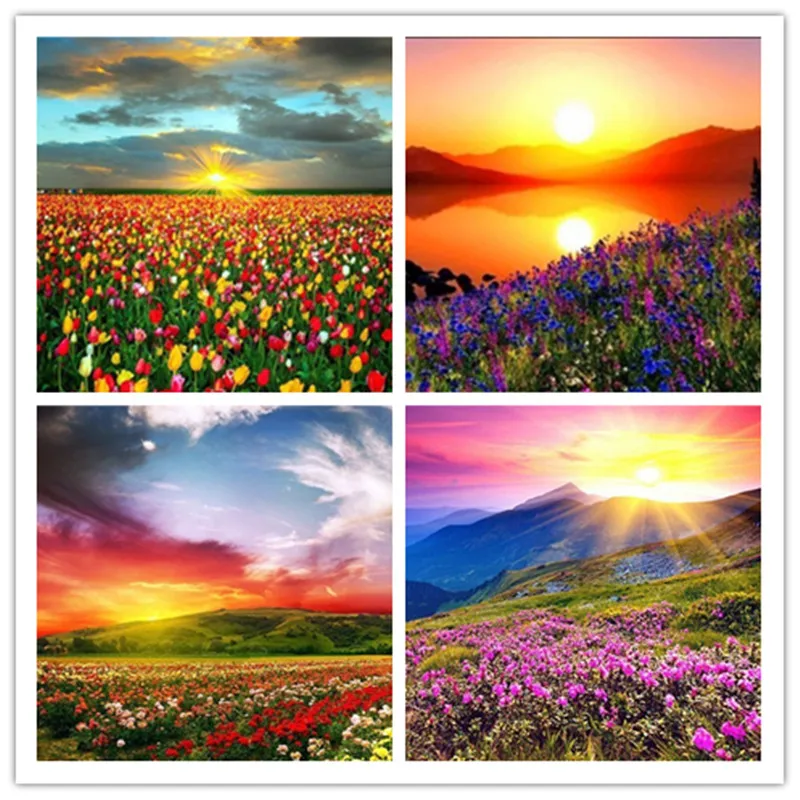 

Full drilling Diamond Painting Flowers Landscape Cross Stitch DIY Diamond Embroidery Full Display Home Decor gift