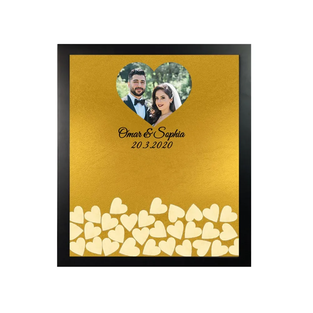 custom black frame 1 Набор тарелка для подписи креативная Сделай Сам свадебное фото персональная Фирменная Гостевая книга на заказ для дня рождения свадебное украшение - Цвет: custom black frame