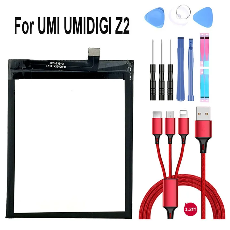 100% новый аккумулятор 3850 мАч для UMI Z2 аккумуляторов UMIDIGI + USB кабель набор