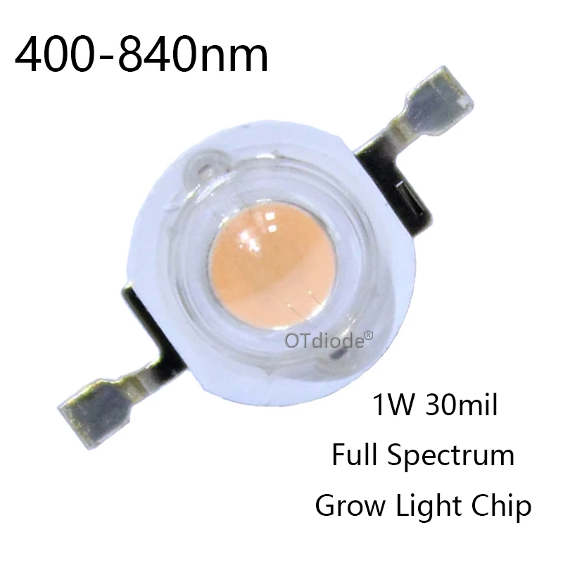 400nm-840nm полный спектр светильник для выращивания 1 Вт 3 Вт 10 Вт 20 Вт 30 Вт 50 Вт 100 Вт высокомощный светодиодный COB бисер 45mil Bridgelux чип для выращивания растений