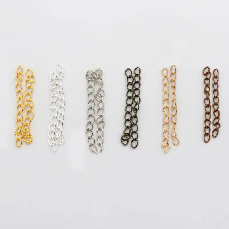 Mixed Color 100 шт 5 7 см KC золото серебро Цвет Diy металлический конец хвост удлинительная цепь для изготовления ювелирных изделий ожерелье браслет аксессуары ручной работы - Цвет: Mixed Color