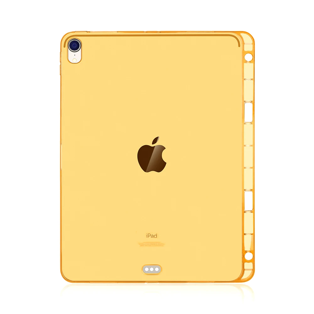 Золотой Для ipad Pro 12,9 чехол с карандашом силиконовый прозрачный чехол Полный Защитный Мягкий ТПУ чехол для ipad Pro 12,9 чехол - Цвет: Золотой