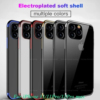 

Electroplate Transparent Soft TPU Silicon Case For iPhone X XS XR 11 11Pro XS max shockproof cover for iPhone 11 pro max 2019