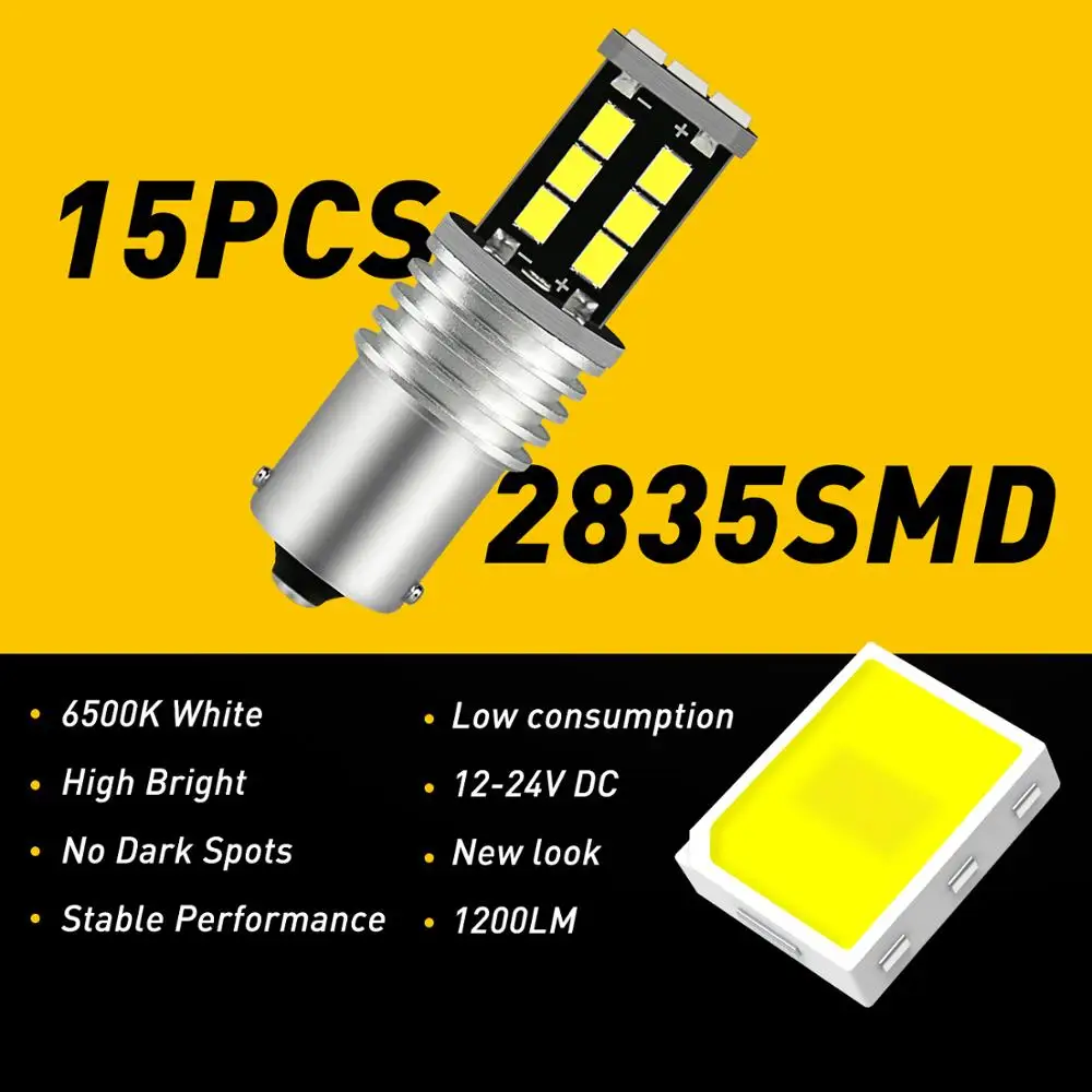 AUXITO 2X ȭƮ 6000K ĵ 1156  , ٰ VW MK6 ְ , DRL 12V 24V, P21W BA15S 7506 S25 LED 