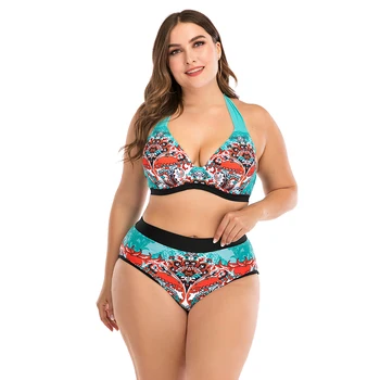 

2020 Print Bikinis Set Sexy Plus Size Women Swimsuit High Waist Brazilian Bikini Suits Female Beach wear Maillot De Bain 4xl