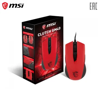

Mouse MSI CLUTCHGM40RED Computer Peripherals Mice gaming for a laptop PC Wired USB Opto-electronic
