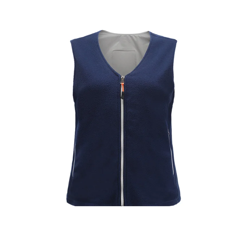 V-neck blue Термостатическая электрическая теплая жилетка тепловой жилет Зимняя теплая одежда для мужчин и женщин теплый жилет - Цвет: V-neck blue
