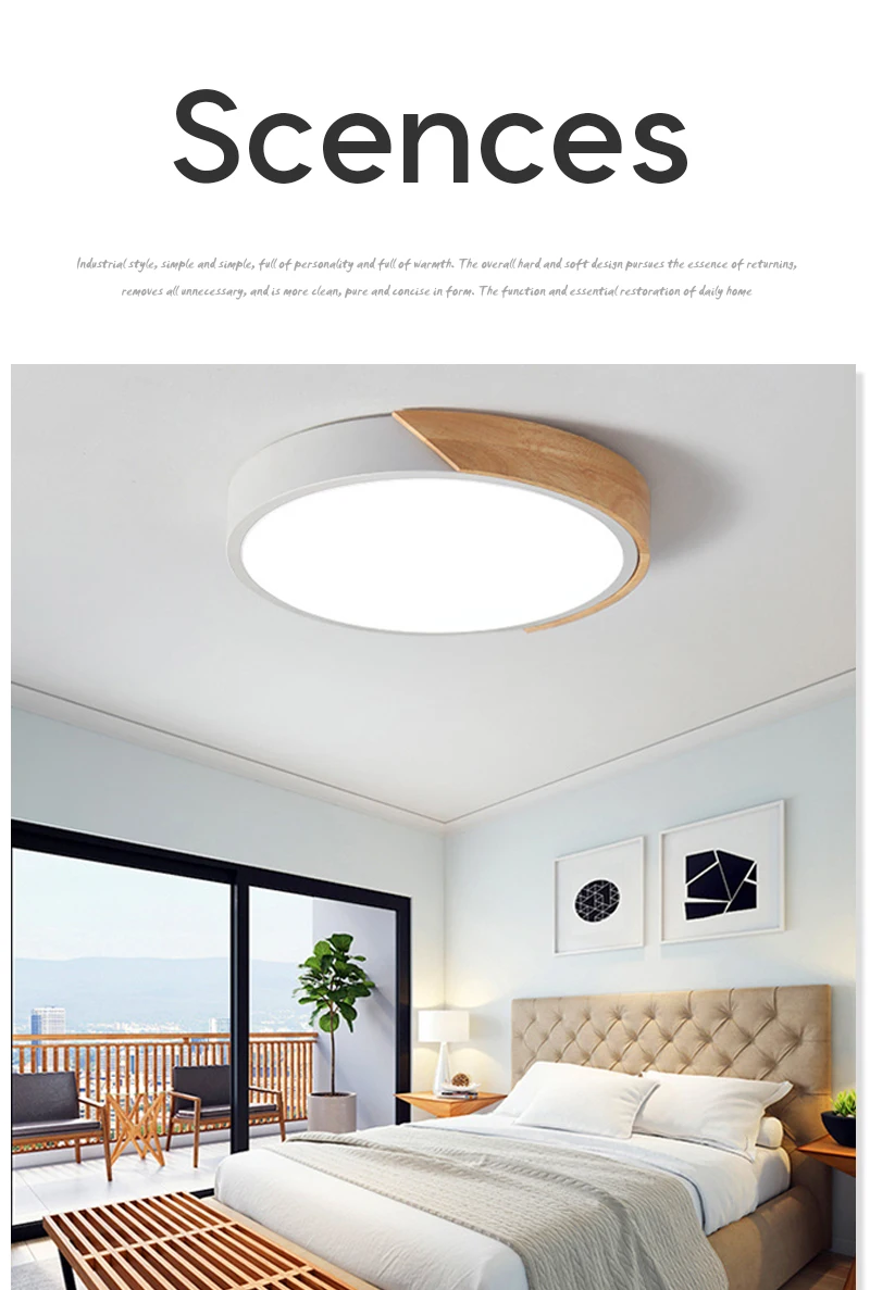 Modern led ceiling light with remote control Loft living room lights bedroom Nordic interior lighting home Wood led plafondlamp