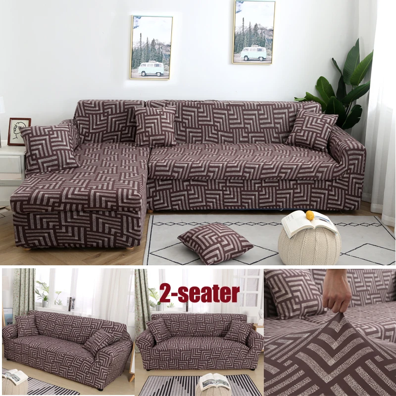 color 19 geometric L shape sofa covers spandex for living room couch cover corner sofa cover chase long cover elastic material - Цвет: color 19