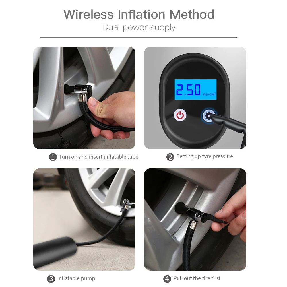 12V 150PSI USB интерфейс портативный воздушный компрессор надувной насос с ЖК-дисплеем для автомобильных велосипедов шины шары кольца для плавания