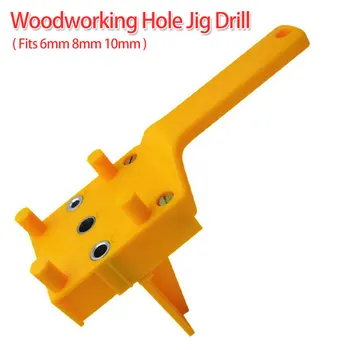 

Wood Dowel Pins Woodworking Dowel Jig Drill Guide Kit for Doweling Jig Hole Saw Tools 6mm 8mm 10mm Puncher Tool