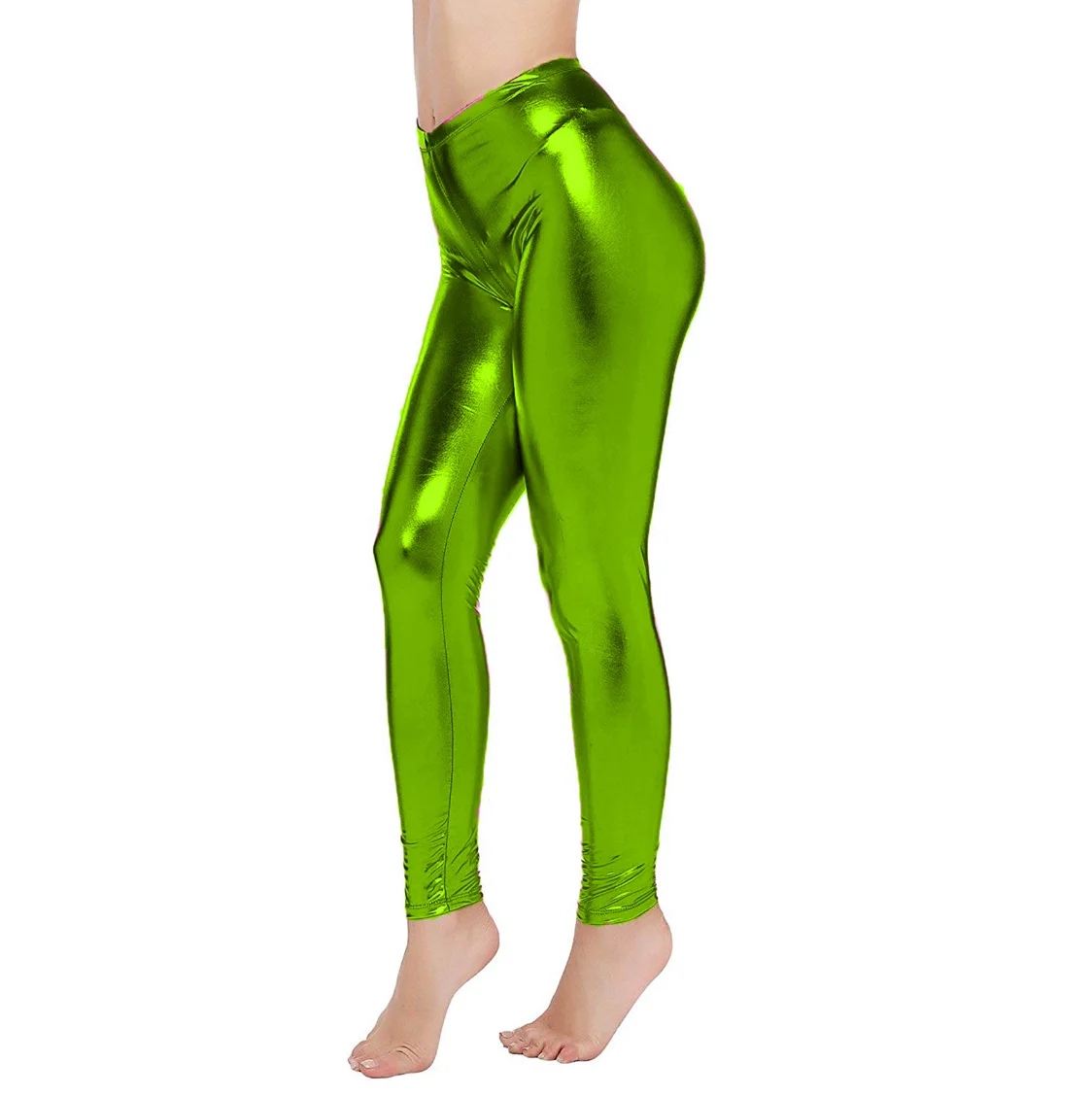 Shiny 80s Women Metallic Leggings Wet Look Costume Pants Party Stretchy  Trousers - Leggings - AliExpress