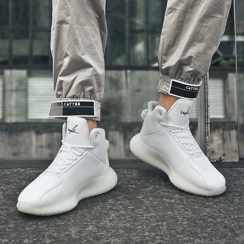 

High Shoes Men Korean-style Trend Versatile MEN'S SHOES Winter 2019 New Style Athletic Shoes Super Fire Red Shoe Men's Trendy Sh