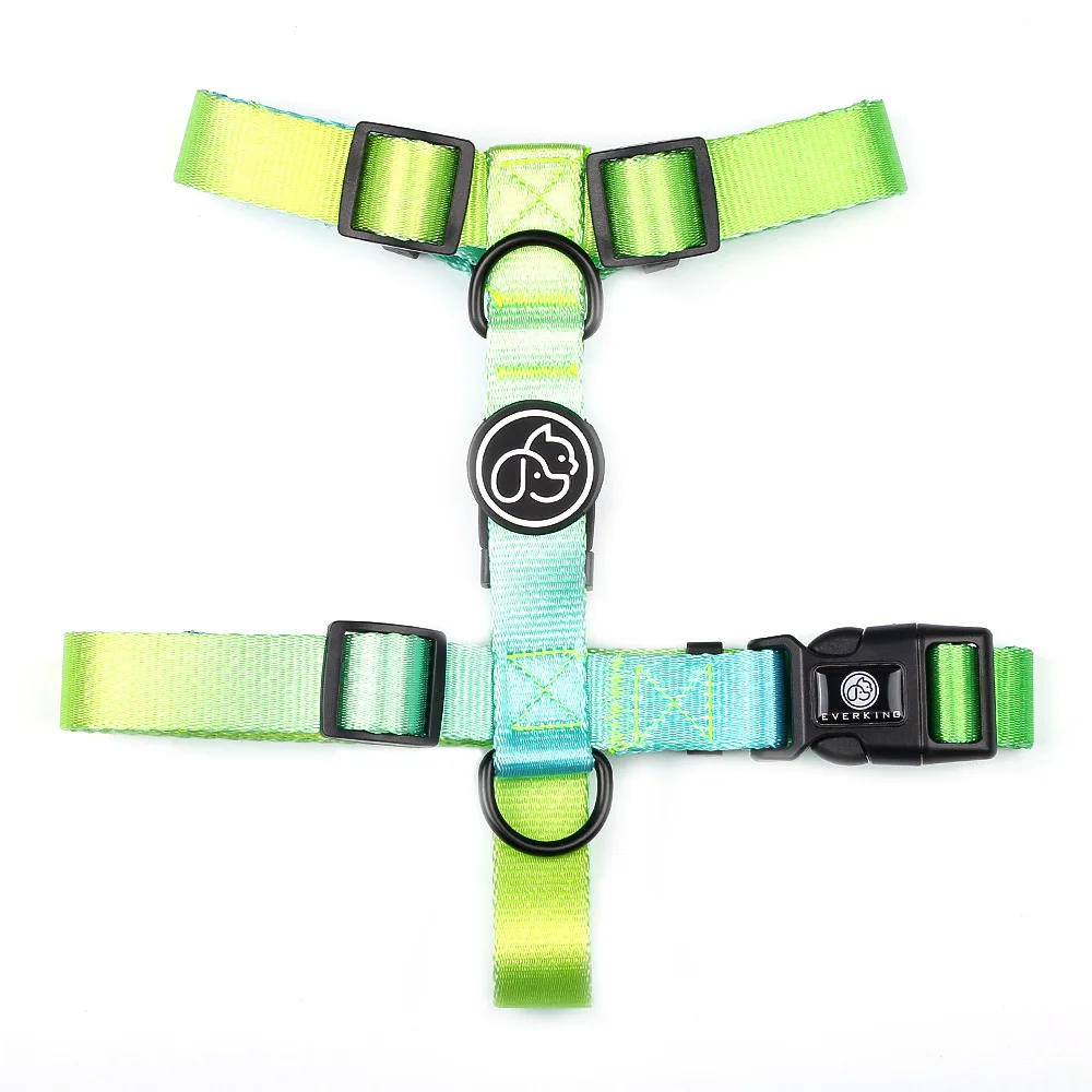 Gradient color Dog Collar and Leash Set dog luxury desgin harness for small medium and large dog harness and leash personalizedGradient color Dog Collar and Leash Set Adjustable dog vest harness no pull for small medium and large dog harness and leash dog chain collar Dog Collars